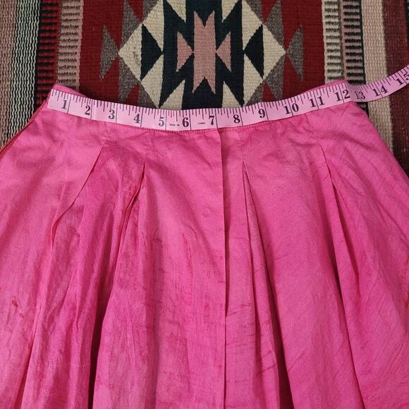 Piazza Sempione Circle A-line Skirt Sz 38‎ US 2 Pink Watercolor Snap Front Artsy - Picture 6 of 7